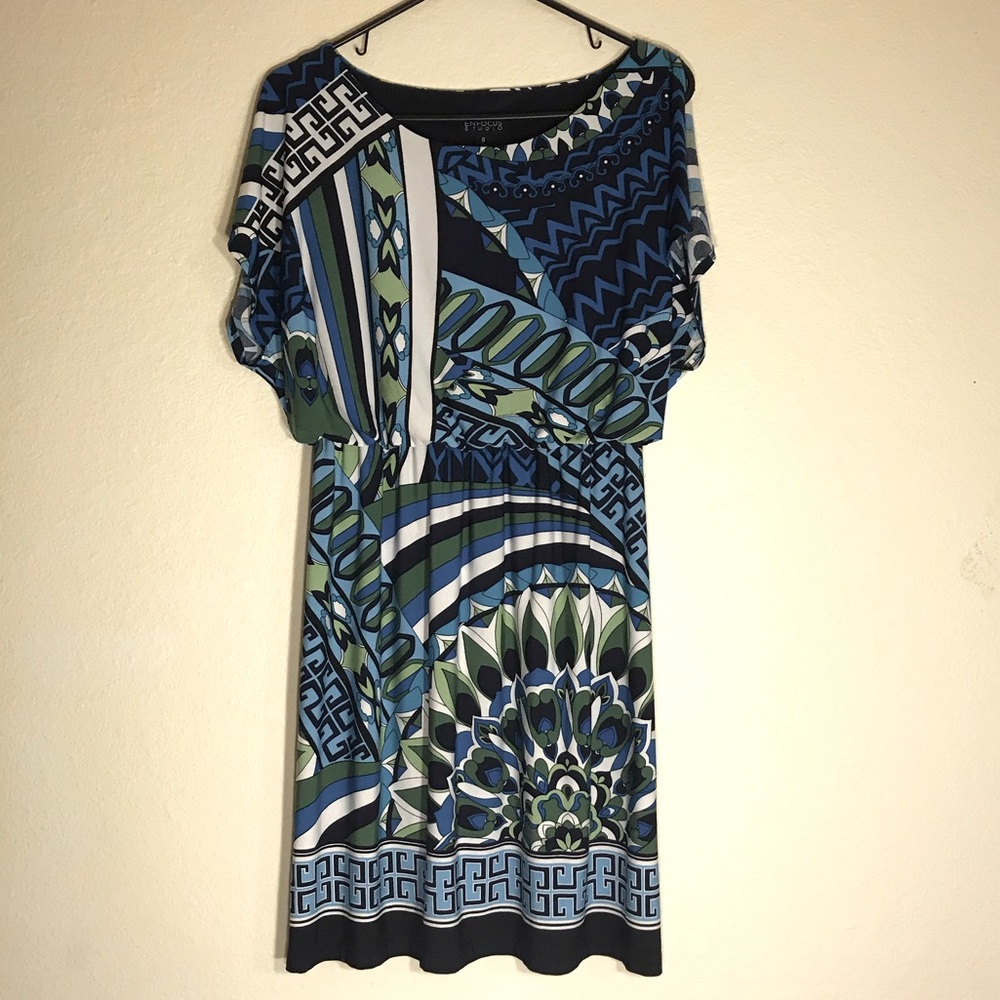 Enfocus Studio Grecian Slit Sleeve Dress, Size 6